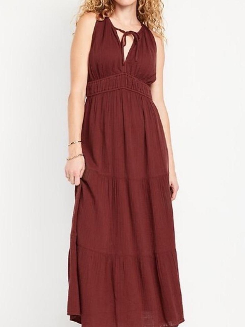 Old Navy Brick Red Tiered Maxi Dress